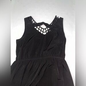 Dots High Low V Neck Dress
